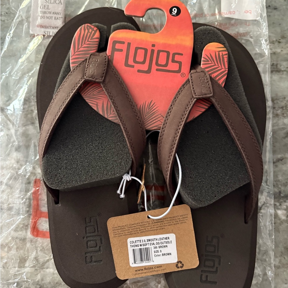 Flojos Colette 2.0 Dark Brown Leather Flip Flops